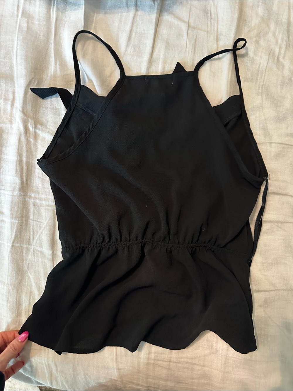 Black Sleeveless Peplum Camisole